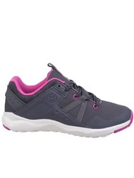 Womens/Ladies Luckington Casual Sneakers - Gray/Fuchsia/White