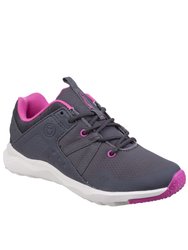 Womens/Ladies Luckington Casual Sneakers - Gray/Fuchsia/White - Gray/Fuchsia/White