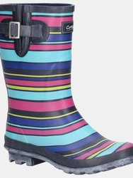 Womens/Ladies Paxford Elasticated Mid Calf Wellington Boot - Multicolor/Stripe - Multicolor/Stripe