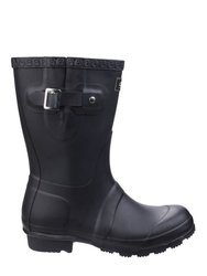Womens/Ladies Windsor Short Waterproof Pull On Rain Boots - Black