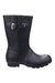 Womens/Ladies Windsor Short Waterproof Pull On Rain Boots - Black