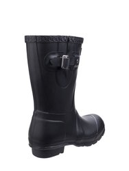 Womens/Ladies Windsor Short Waterproof Pull On Rain Boots - Black