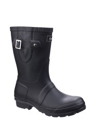 Womens/Ladies Windsor Short Waterproof Pull On Rain Boots - Black - Black