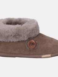 Womens/Ladies Wotton Sheepskin Soft Leather Booties - Chestnut