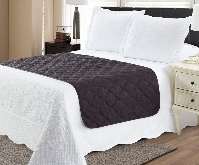 Bed Runner Protector Black Grey - Full/Queen - Black/Grey