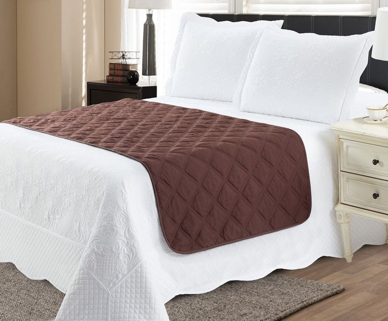 Bed Runner Protector Chocolate Tan-Full/Queen - Brown