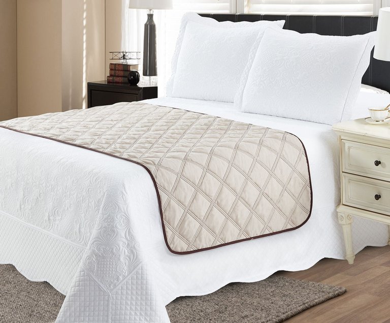 Bed Runner Protector Chocolate Tan-Full/Queen