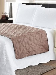 Bed Runner Protector Damask Taupe - King