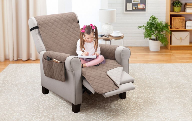 Recliner Furniture protector Slipcover - Taupe/Beige