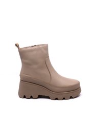 Villa Leather Wedge Boot - Cream