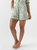 Women's Bamboo Pajama Short In Stretch-Knit - Celadon Toile