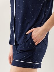 Women's Bamboo Pajama Short In Stretch-Knit - Mini Dot