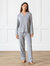Women's Long Sleeve Bamboo Pajama Top In Stretch-Knit - Grey