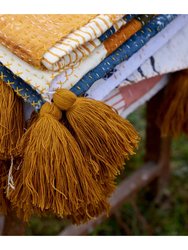 Spiral Linen Kantha Throw