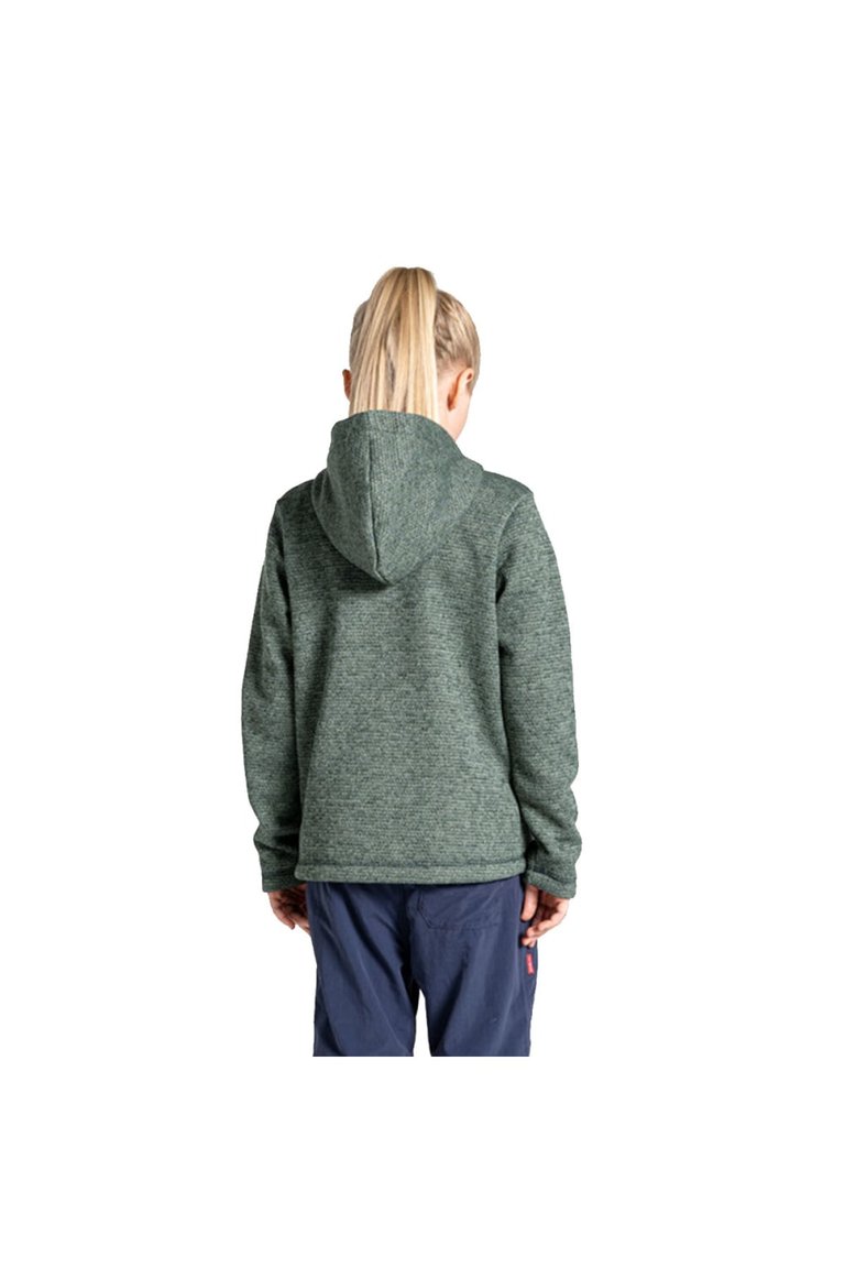 Childrens/Kids Shiloh Marl Hooded Fleece Jacket - Spruce Green