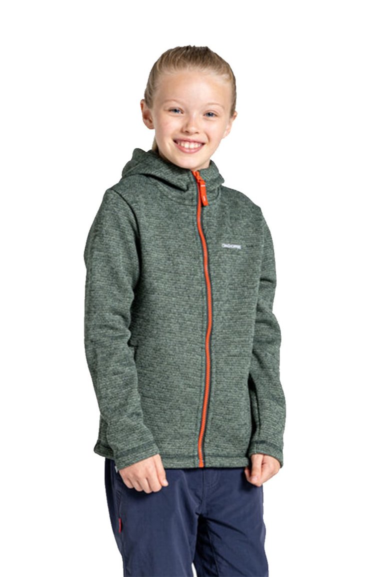 Childrens/Kids Shiloh Marl Hooded Fleece Jacket - Spruce Green - Spruce Green