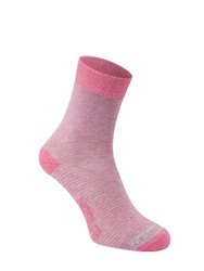 Craghoppers Womens/Ladies NosiLife Socks (Pack Of 2) (Soft Gray Marl/English Rose Stripe) - Soft Gray Marl/English Rose Stripe