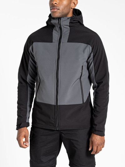 Craghoppers Mens Expert Softshell Hooded Active Soft Shell Jacket - Carbon Grey/Black product
