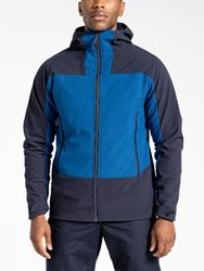 Mens Expert Softshell Hooded Active Soft Shell Jacket - Poseidon Blue/Navy - Poseidon Blue/Navy