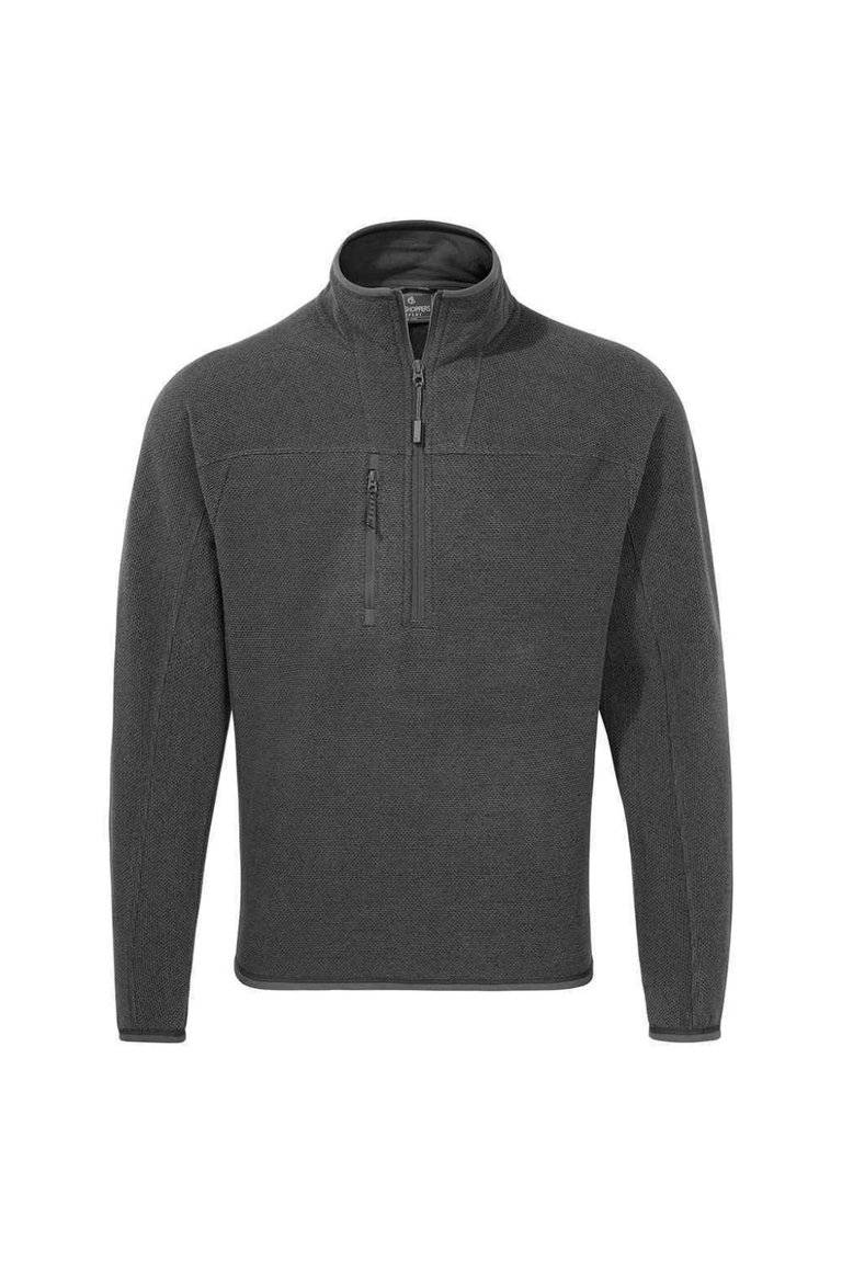 Mens Knitted Half Zip Fleece - Carbon Grey Marl - Carbon Grey Marl