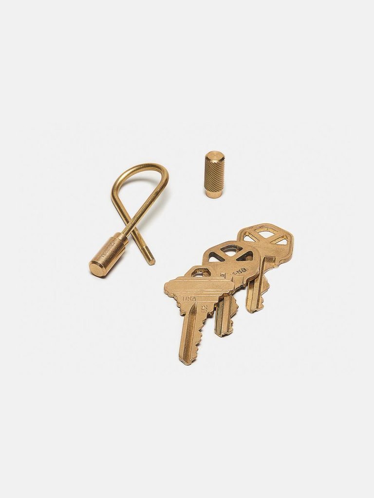 Closed Helix Keyring - Brass