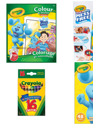 Blue's Clues Coloring Books Bundle - Color & Sticker Book, 48 Pg Coloring Book, Color Wonder Mess Free Blue's Clues Coloring Set, And 16 Crayons