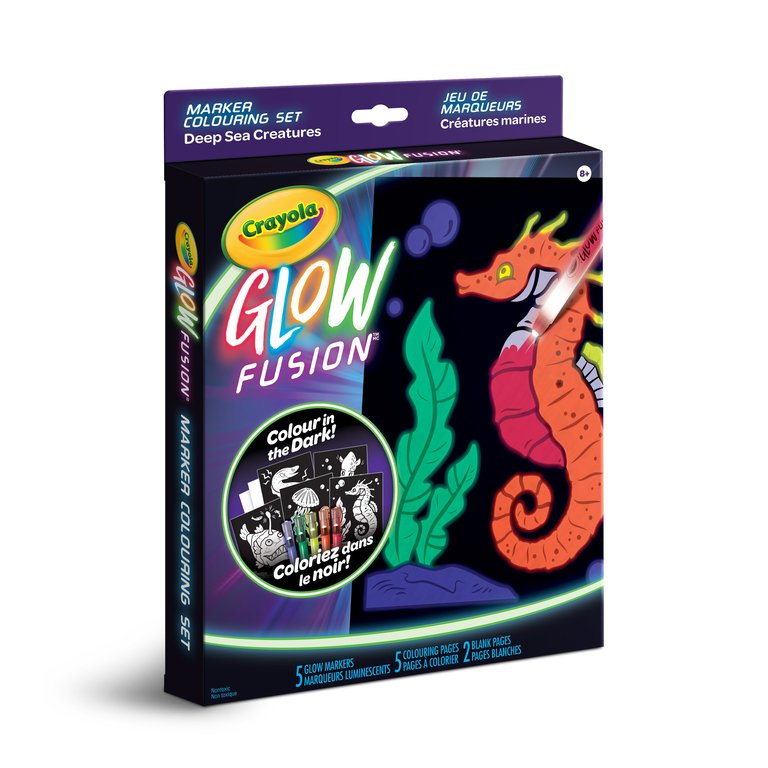 Crayola Glow Fusion Marker Colouring Set - Deep Sea Creatures