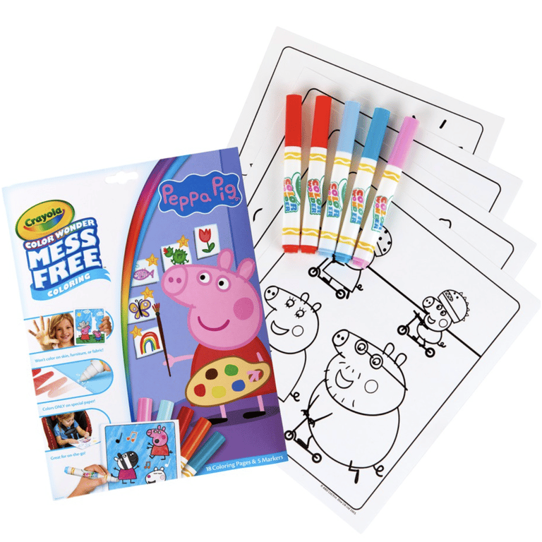 Crayola Peppa Pig Color Wonder Mess Free Coloring - 18 Pages and 4 Markers