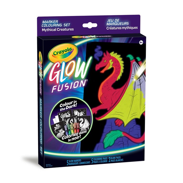 Glow Fusion Marker Colouring Set - Mythical Creatures