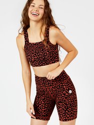 Casey Square Neck Sports Bra - Amber Cheetah - Amber Cheetah