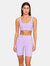 Harper Ribbed Lilac Biker Shorts 8"