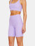 Harper Ribbed Lilac Biker Shorts 8"
