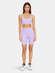 Harper Ribbed Lilac Biker Shorts 8" - Lilac