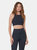 Sophia High Neck Ribbed Sports Bra - Black