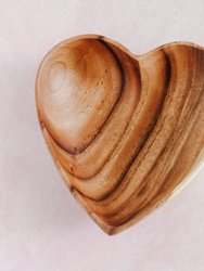 Acacia Wood 10" Heart Bowl