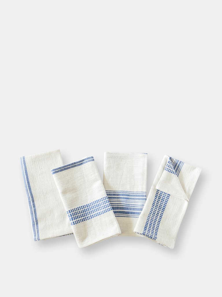 Aden Napkin - Natural with Blue