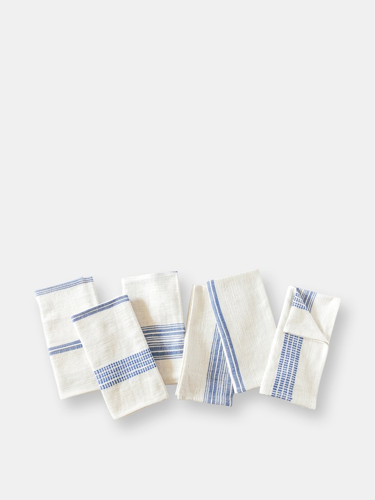 Aden Napkin - Natural with Blue