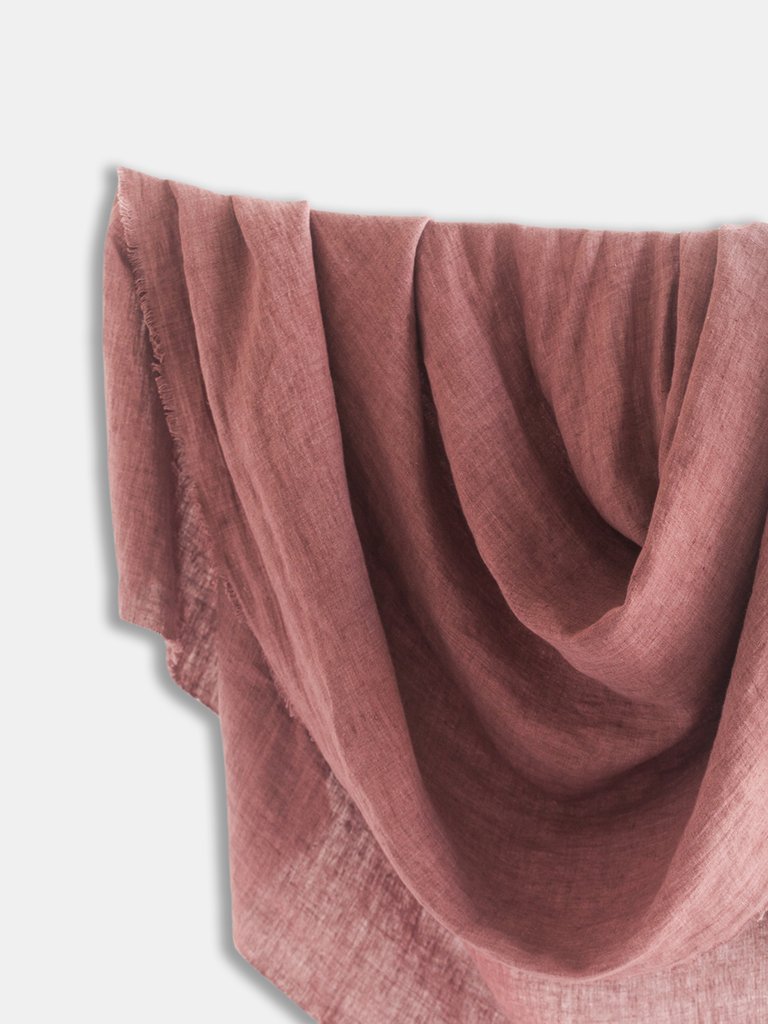 Lightweight Linen Throw - Ash Rose