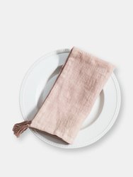 Linen Tasseled Dinner Napkin - Blush