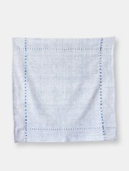 Pulled Napkin - Natural with Blue