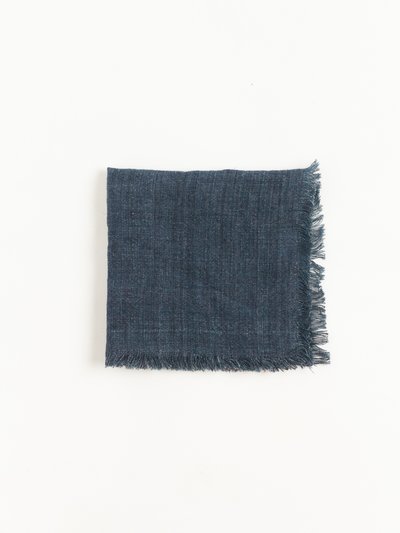 Creative Women Stone Washed Linen Cocktail Napkin - Navy- Set of 6 product