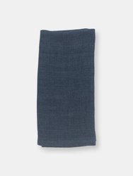 Stone Washed Linen Hemmed Dinner Napkin - Navy