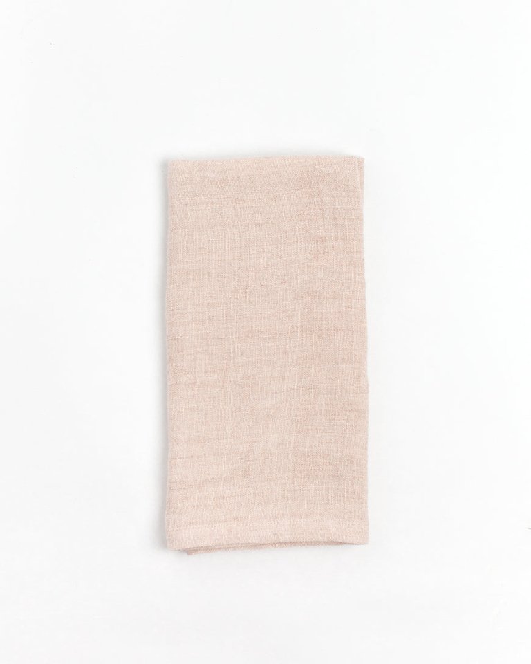 Stone Washed Linen Napkins, Blush - Set Of 4
