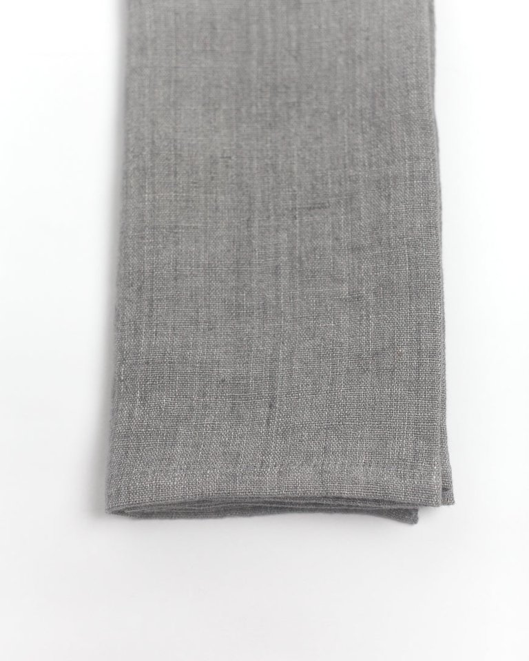 Stone Washed Linen Napkins, Oyster - set of 4