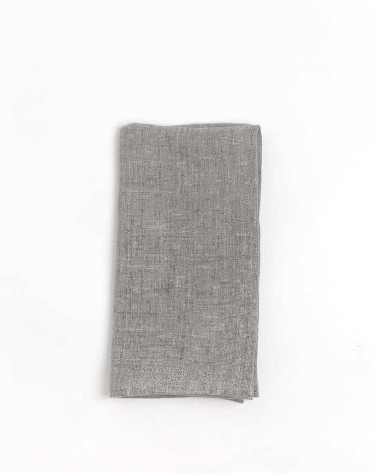 Stone Washed Linen Napkins, Oyster - set of 4 - Oyster
