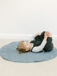 Stone Washed Linen Quilted Play Mat - Denim - Pine