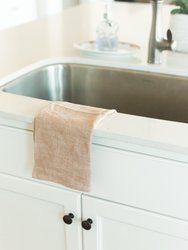 Stone Washed Linen Tea Towel - Blush