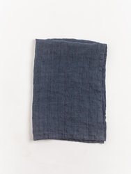 Stone Washed Linen Tea Towel - Blush - Navy