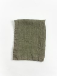 Stone Washed Linen Tea Towel - Blush - Sage