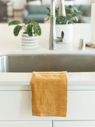 Stone Washed Linen Tea Towel - Gold